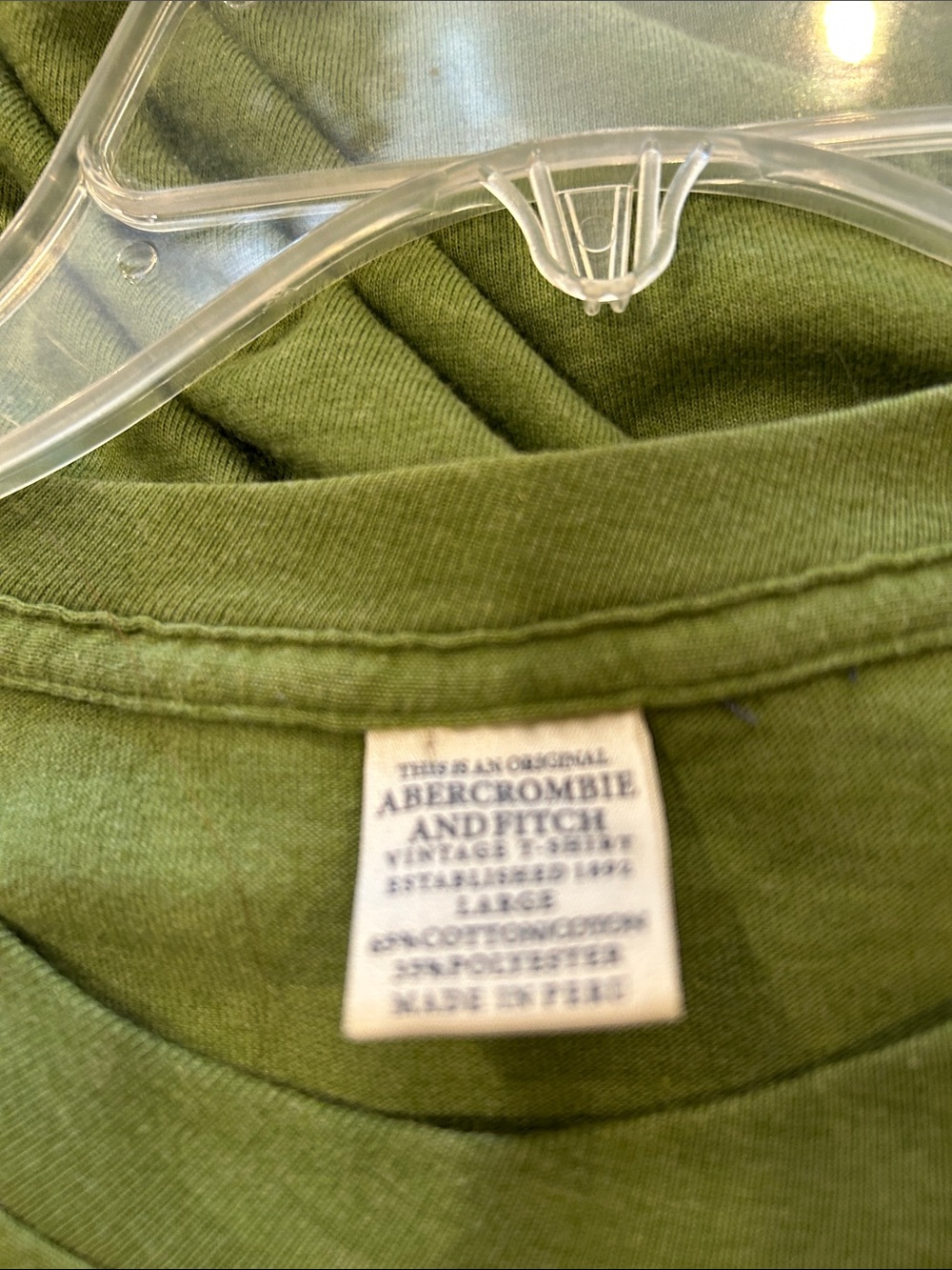 Vintage Year 2003 Abercrombie Green Casual Short-Sleeve hand wash air dry - Picture 3 of 5